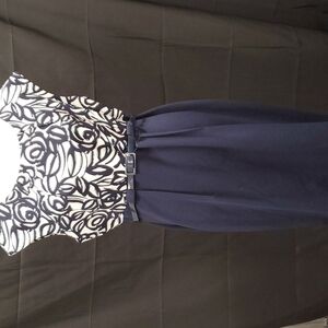 Connected Apparel Abstract Swoop Neck Dress SZ 16